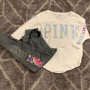 VS PINK football Jersey style oversized bling top ❤️